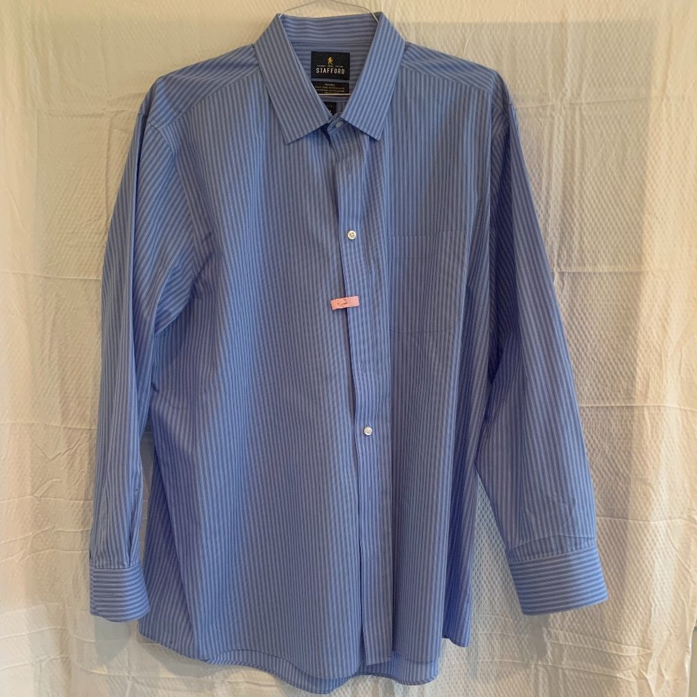 Stafford men's fitted size 18 34-35 dress shirt